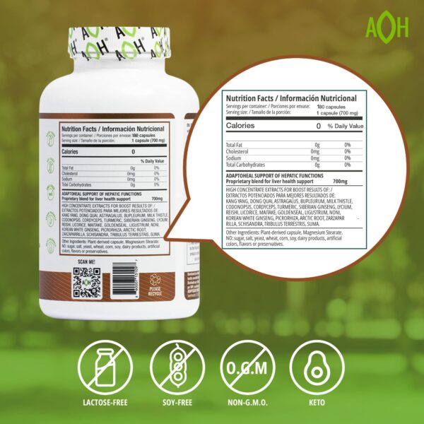 Producto natural ADAPTOHEAL para limpieza del hígado