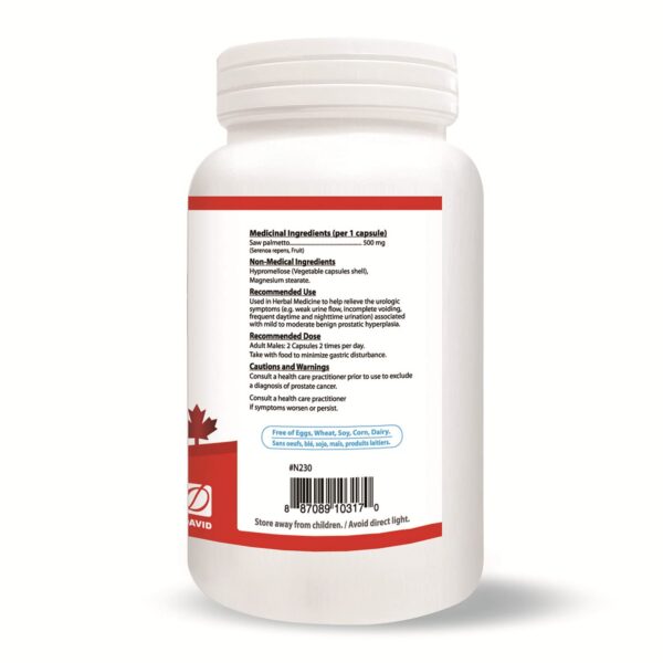 Producto Nutridom Saw Palmetto 500mg alivio síntomas hiperplasia prostática