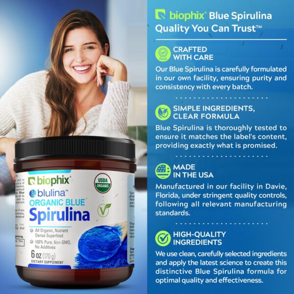 Producto polvo espirulina orgánica sin aditivos sintéticos Biophix