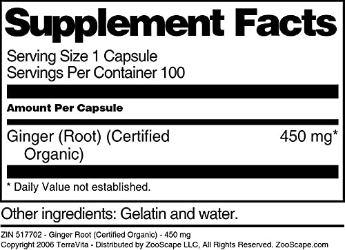 Producto raíz de jengibre certificada orgánica TerraVita