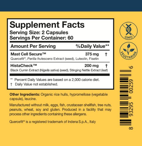 Producto para soporte mastocitos e histamina saludable