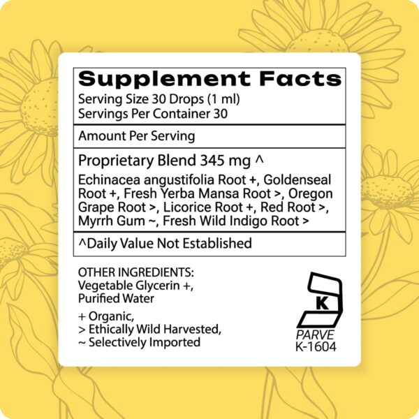 Producto tintura herbal Grama Wellness Echinacea Goldenseal