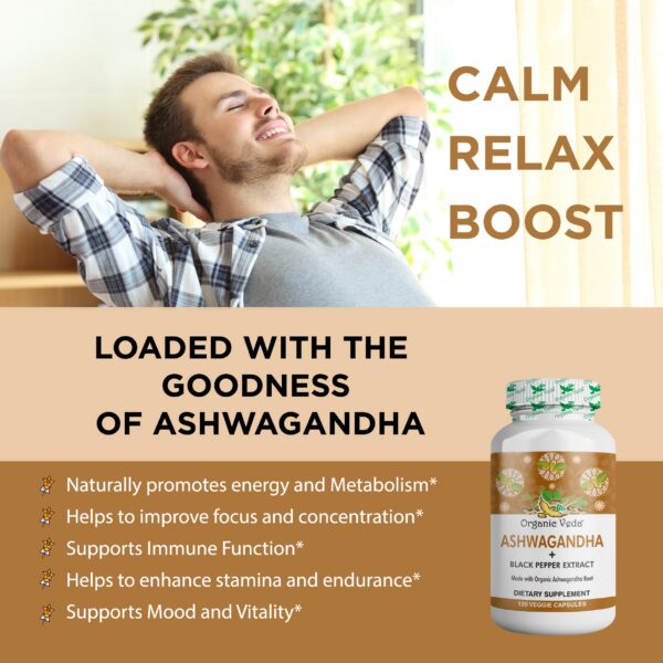 Productos naturales Organic Veda Ashwagandha 1500mg