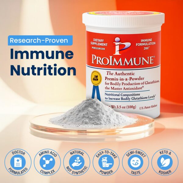 Frasco de ProImmune Glutathione en primer plano