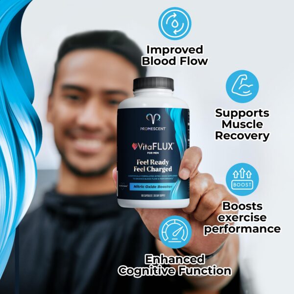 Frasco y etiqueta en foco