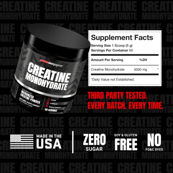 Version 1.0.0 Vista lateral del envase PROSUPPS Creatine Monohydrate Powder