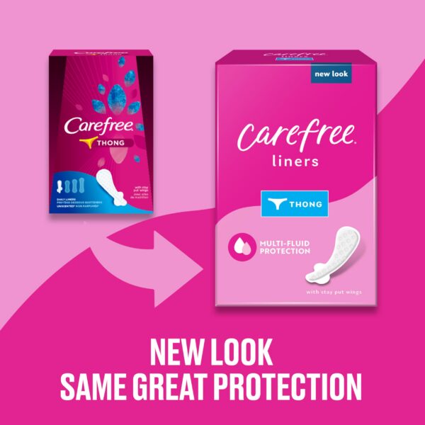 Protectores diarios Carefree Thong con adhesivo seguro