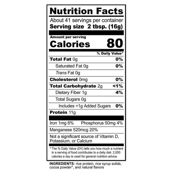 Proteína saludable NutriBiotic arroz chocolate polvo