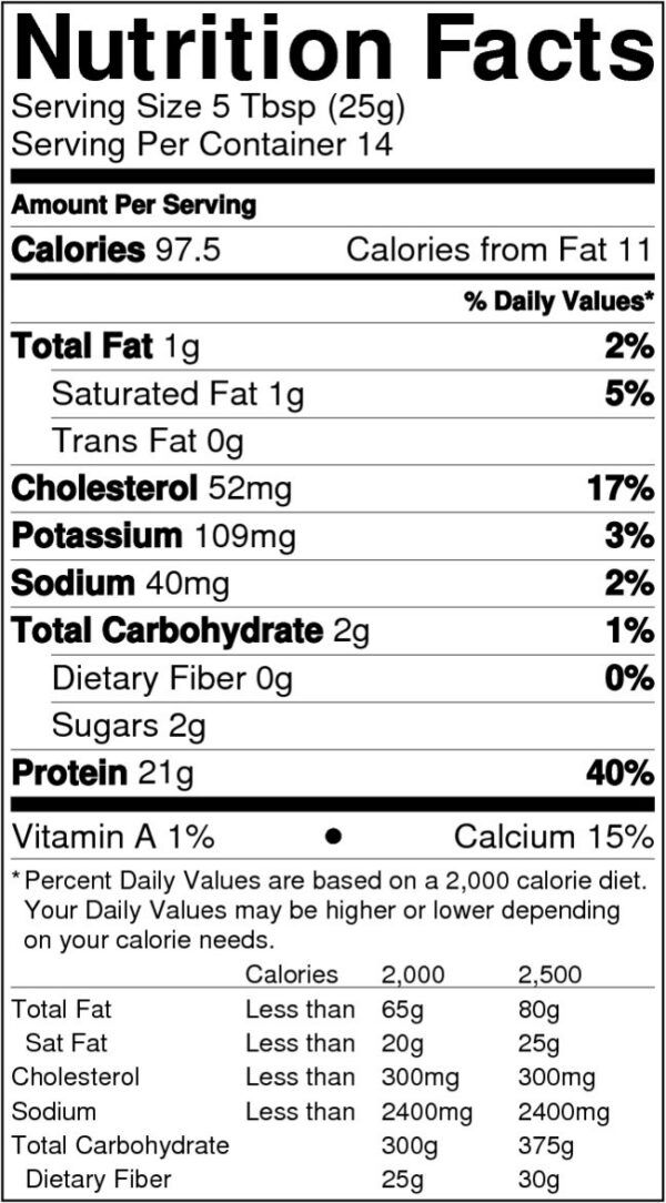 Proteína de suero orgánica en polvo