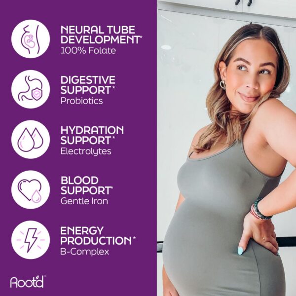 Pruebas de calidad de Root'd polvo multivitamínico prenatal garantizadas
