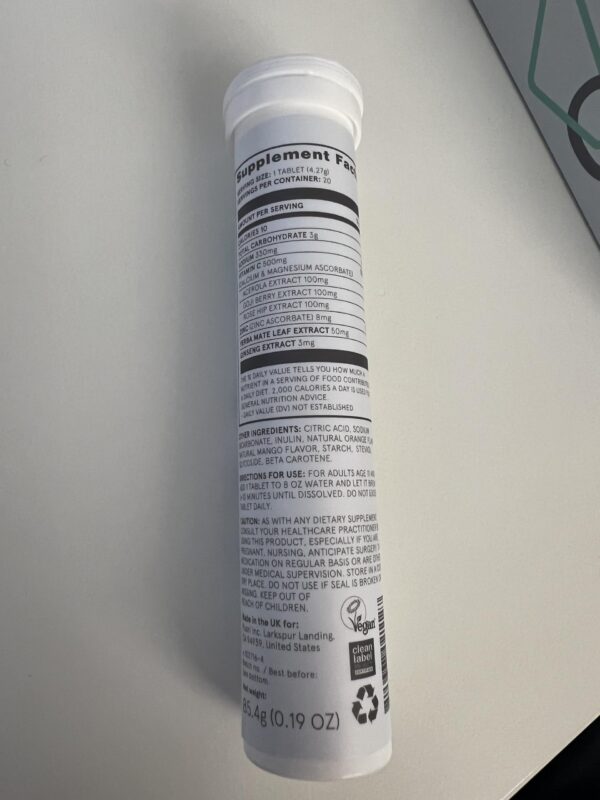 Version 1.0.0 Etiqueta trasera con información