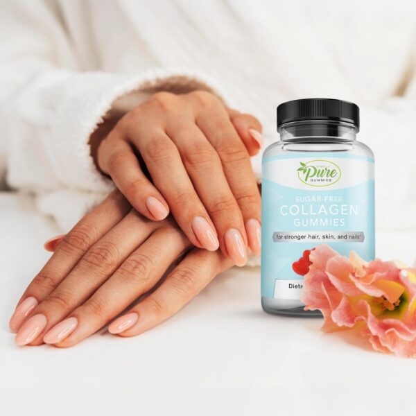 Vista lateral del empaque de colágeno