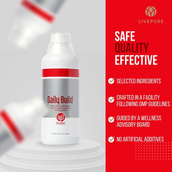 Vista lateral del frasco PURE Daily Build