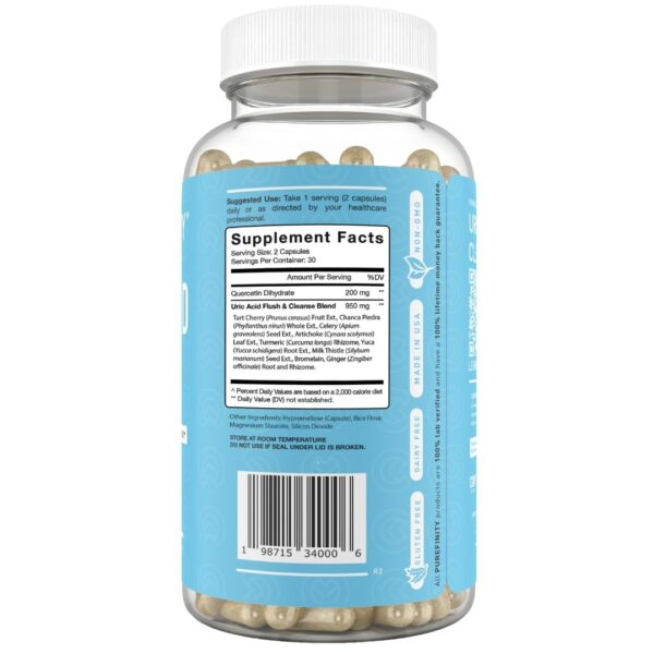 PUREFINITY cápsulas testadas y certificadas para ácido úrico