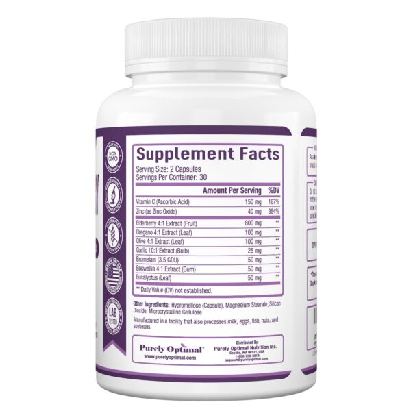 Purely Optimal cápsulas de saúco apoyando sistema inmune