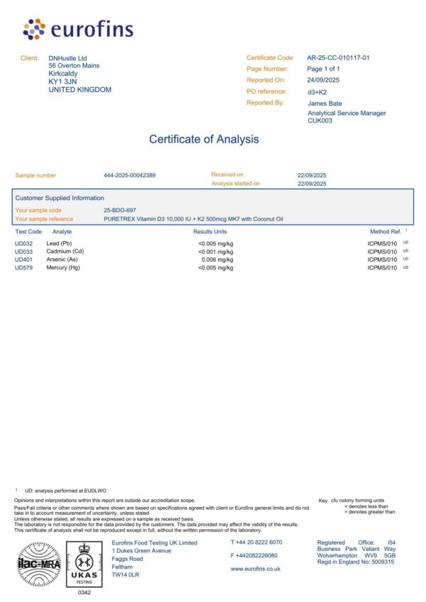 Frasco de 180 cápsulas PURETREX