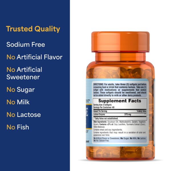 Caja Puritan's Pride lactasa enzima