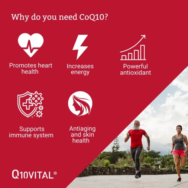 Etiqueta en color manzana Q10Vital