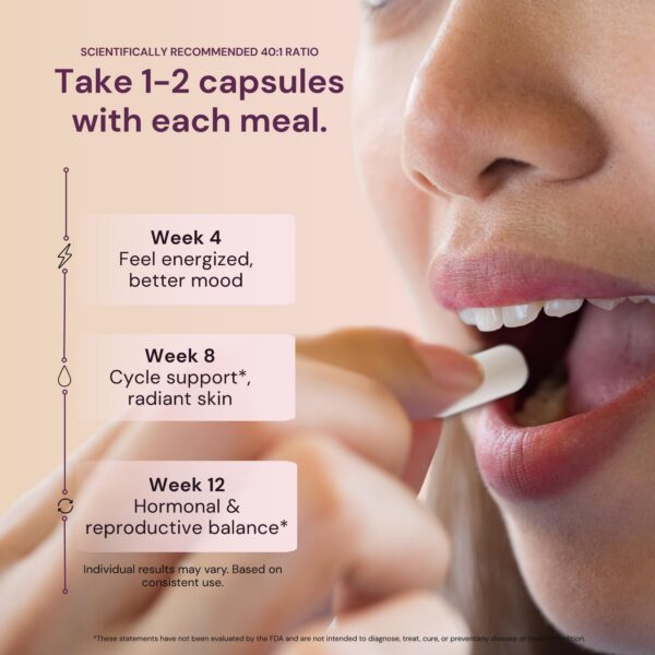 Envase de suplemento QSTA 180 cápsulas para apoyo hormonal