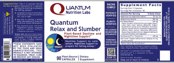 Quantum Relax & Slumber suplemento con ingredientes naturales para sueño