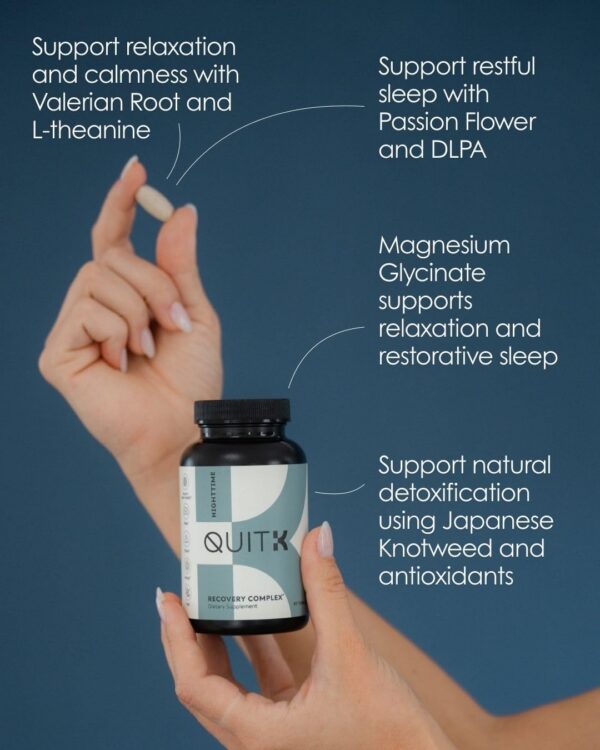 Etiqueta de ingredientes de QuitK Recovery Complex