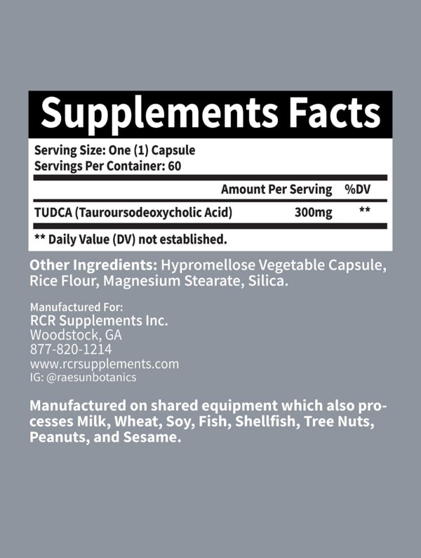 Caja RaeSun Tudca y etiqueta