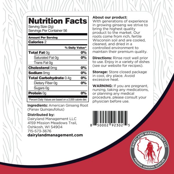 Version 1.0.0 Raíz de ginseng fresca y limpia Dairyland Wisconsin