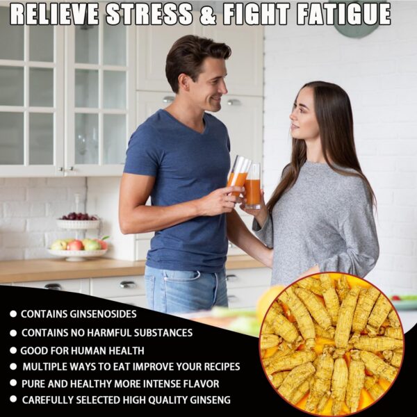 Raíz de ginseng con textura clara y sabor rico