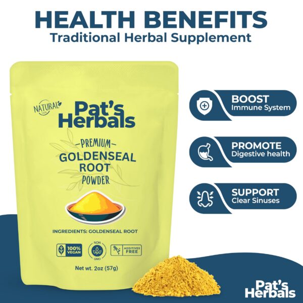 Raíz de goldenseal en polvo calidad premium Pat's Herbals