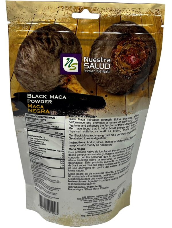 Raíz de maca negra peruana en polvo fino