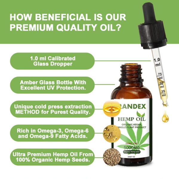 Frasco de vidrio ámbar para aceite de cáñamo Randex