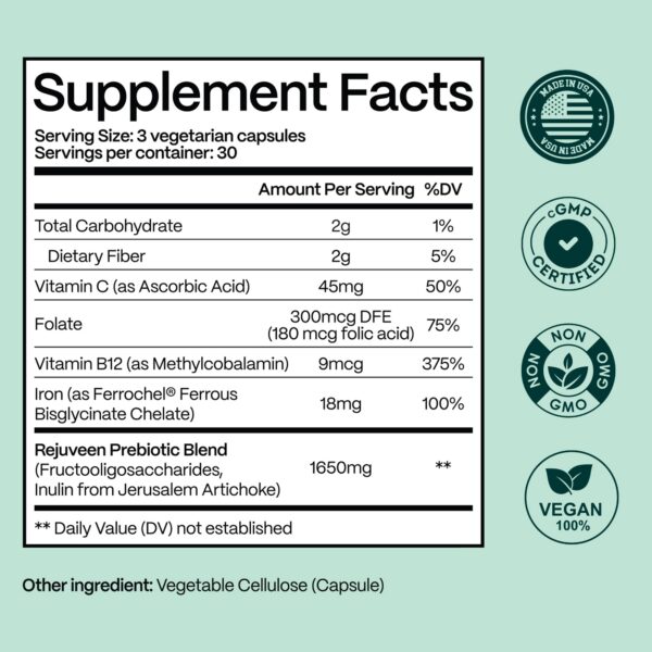 Rejuveen Previtalean caja y cápsulas para bienestar intestinal