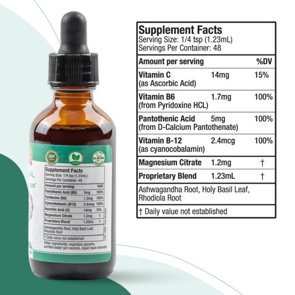 Ashwagandha y rhodiola en etiqueta