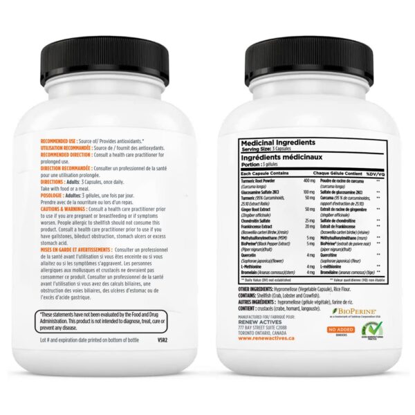 Renew Actives Cúrcuma Platino fórmula antioxidante con jengibre