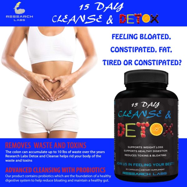 Research Labs detox colon suplemento paquete