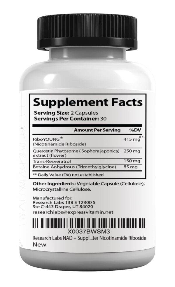 Cápsulas NR Nicotinamide Riboside en envase