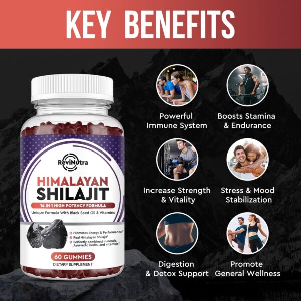 Detalle de ashwagandha y cúrcuma en Shilajit Gummies