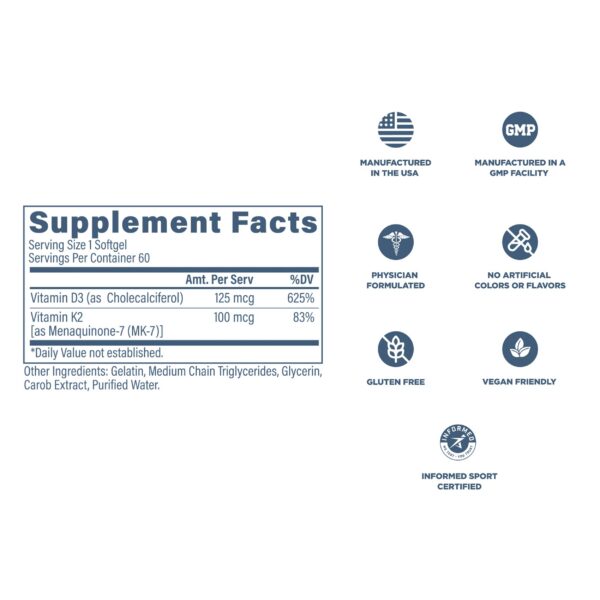 Detalle de cápsulas D3 y K2