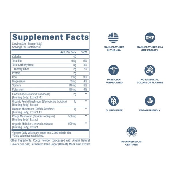 Revive MD Polvo de Hongos - Sin gluten, 30 porciones