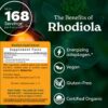 Detalle de la etiqueta de Rhodiola