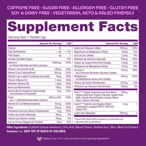 Root'd multivitaminas prenatales para embarazo con máxima absorción