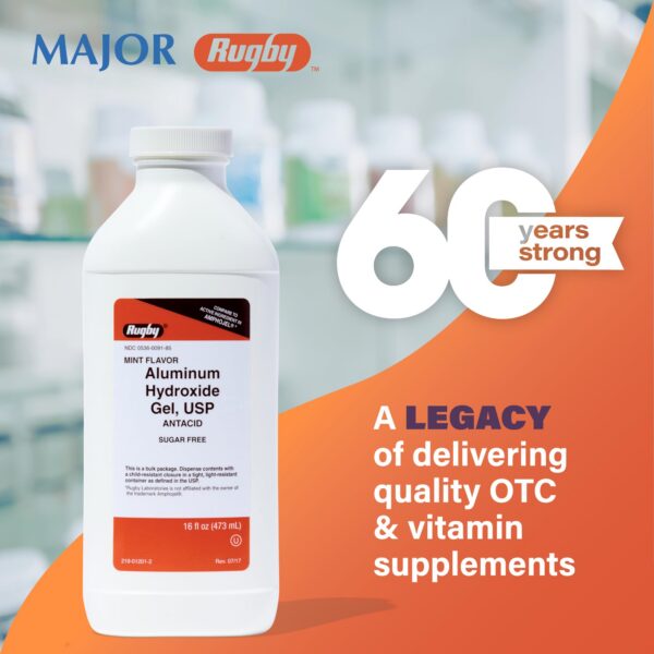 Frasco y etiqueta con información Rugby