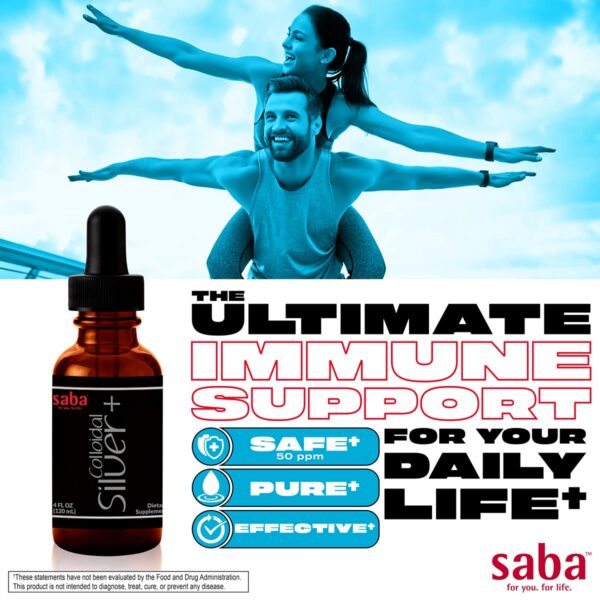 Version 1.0.0 Detalle de etiqueta de plata coloidal Saba