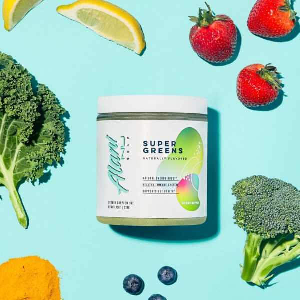 Sabor y mezcla de Alani Nu Super Greens Wild Berry