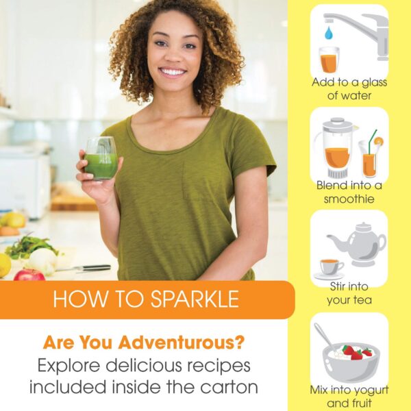 Sabor naranja de suplemento de colágeno Sparkle Skin Boost