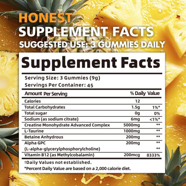 Sabor piña en gomitas BEAST BITES para consumo diario