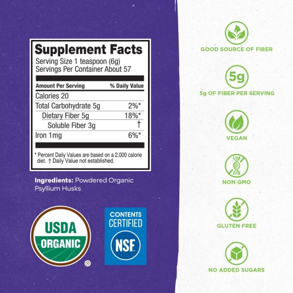 Salud digestiva natural con psyllium Konsyl polvo orgánico