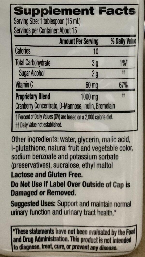 Paquete de 3 suplemento líquido de arándano Cystex 7.6 oz cada uno