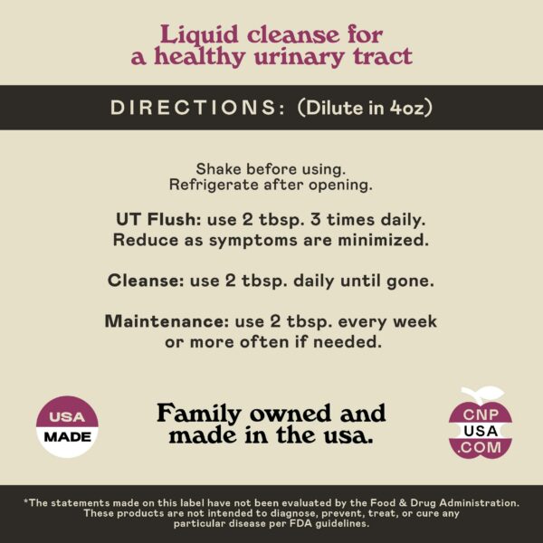 Salud urinaria natural con suplemento Complete Natural Products 16oz