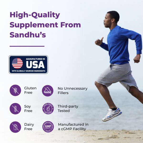 Etiqueta trasera Sandhu's quercetina bromelina suplementación